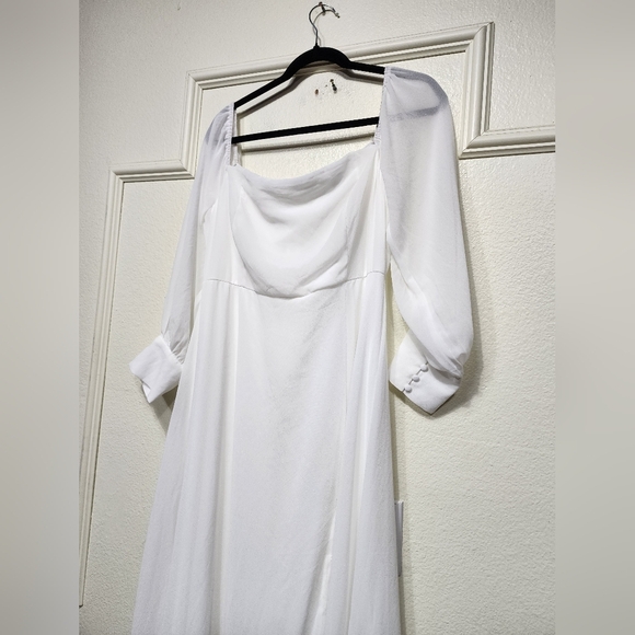 Lulus Feel the Romance White Off-the-Shoulder Maxi Dress XL Wedding Party Bride - Picture 7 of 9